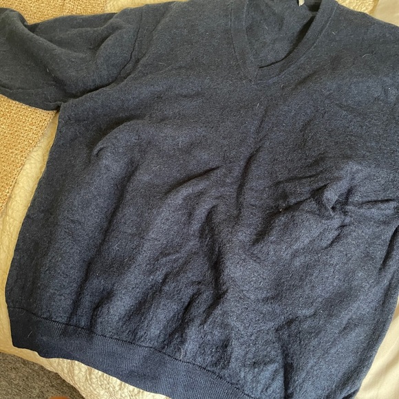 Turnbury Men's Blue v neck Sweater extra fine merino wool size XXL - Picture 2 of 10